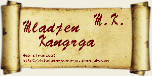 Mlađen Kangrga vizit kartica